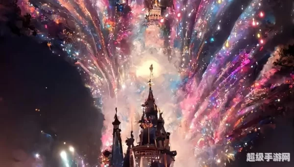 城堡烟花背景图
