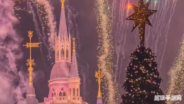 城堡烟花背景图